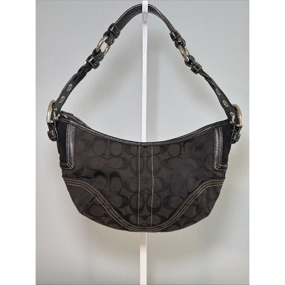Vintage Coach SoHo Hobo Black C Canvas Jacquard Leather Y2k 6266